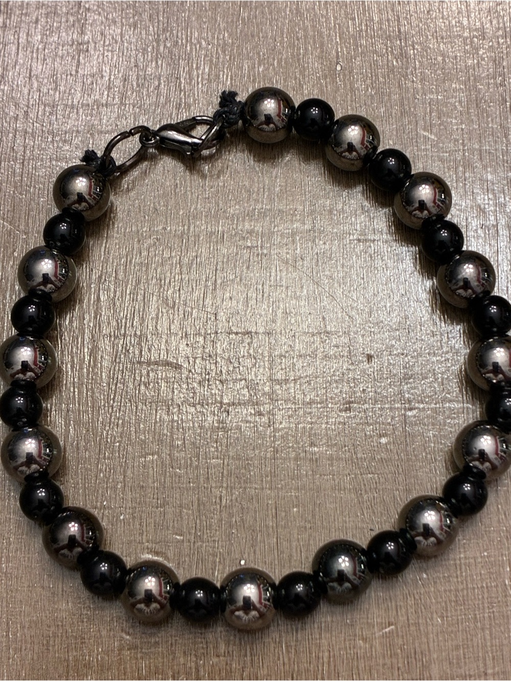 Black and Silver Beaded Bracelet - Unbranded Women's Jewelry